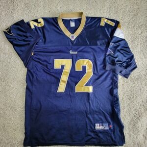 Reebok OnField NFL St. Louis Rams Chris Long #72 Sewn Jersey Blue Mens Size 56